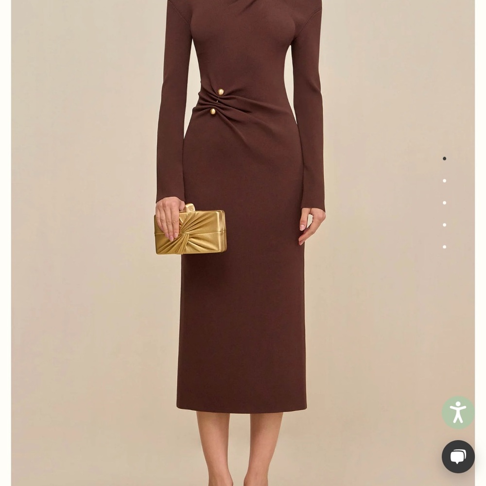 Cult Gaia Chocolate Long Sleeve Midi